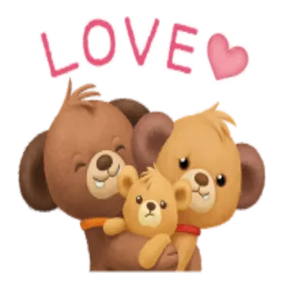 🥰 77f18577 LOVE Liefde, Familie, Schattig, Hart, Beren telegram sticker