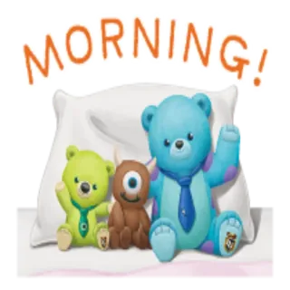 ☀️ de7bf09c MORNING! ochtend, groet, schattig, beren, vriendelijk, cartoon telegram sticker