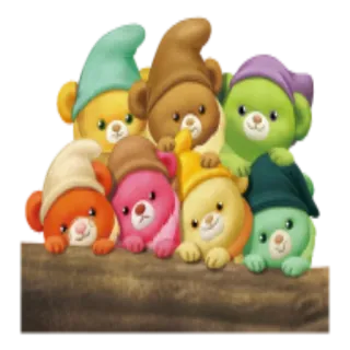👥 eec9f0b0 beren, dwergen, schattig, dieren, cartoon, fantasie, grillig, personages telegram sticker