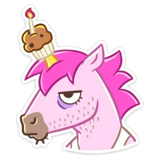 🧁 5dda78f8 единорог, кекс, животное, мультфильм, розовый, фэнтези, наклейка, вечеринка telegram sticker