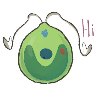 👋 57a34c0f Hi carino, amichevole, cartone animato, verde, saluto telegram sticker