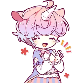 👏 064121fc Kartun, Anime, Unicorn, Lucu, Kawaii telegram sticker