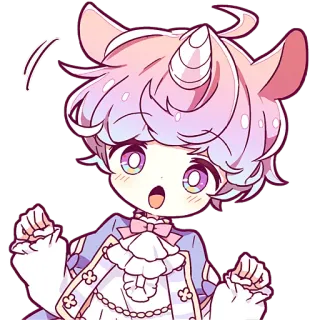 😯 ae410a41 Unicorn, Kawaii, Anime, Lucu, Pastel, Fantasi, Chibi telegram sticker
