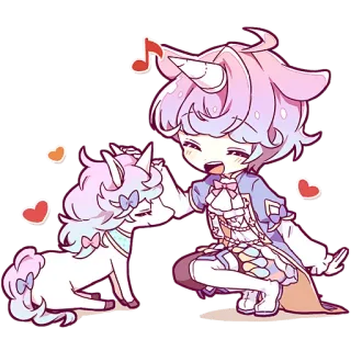 🤗 b44db24b Unicorn, Kawaii, Imut, Pastel, Kartun, Anime, Chibi telegram sticker