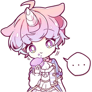😋 b68d01e0 Anime, Manga, Unicorn, Pastel, Lucu, Kawaii, Chibi, Macaron telegram sticker