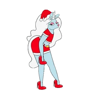 🦄 186de475 единорог, рождество, мультфильм, женщина, костюм, праздник, вечеринка telegram sticker