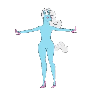 🦄 475b90a8 единорог, мультфильм, фэнтези, мифическое существо, персонаж, синий, каблуки telegram sticker