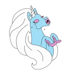 🦄 a4f9b5bf единорог, грустный, плачет, фэнтези, мультфильм, милый telegram sticker