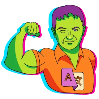 💪 ed420464 hombre, músculos, traducción, brazo, dibujo animado telegram sticker