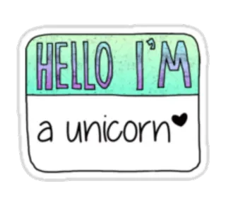 👋 0b103cee HELLO I'M a unicorn 유니콘, 안녕하세요, 인사, 귀여운, 스티커, 하트 telegram sticker