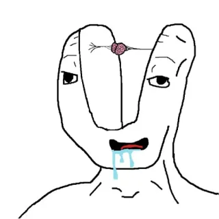 😂 3adf29fc мозг, слюни, мем, выражение, лицо telegram sticker