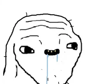 😃 574aef2f грустный, плакать, мем, вояк, npc telegram sticker