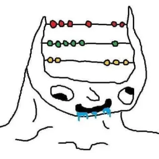 😂 6539141f Мем, Вояк, Интеллектуал, Мозг, Слюна, Тупой, Мультфильм telegram sticker