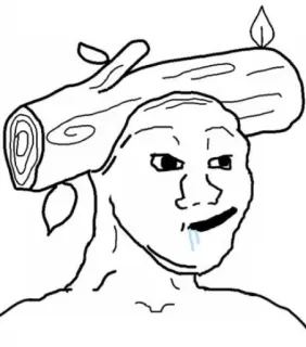 🤤 76c9ec32 Wojak Лог, Вояк, Мем, Брейнрот, Слюни telegram sticker