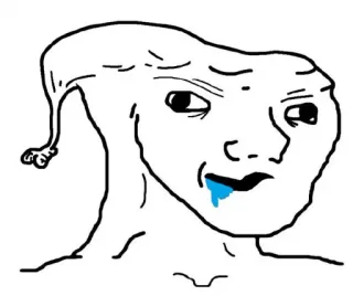 🤤 838d7c94 Мем, Рисунок, Портрет, Лицо, Слюни telegram sticker