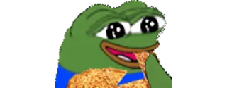 🍕 5eb9ee17 Pepe the Frog ペペ, カエル, ミーム, 食べる, ラーメン telegram sticker