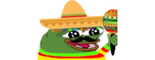 ☺️ 64c68596 Pepe the Frog ペペ, カエル, ミーム, ソンブレロ, メキシコ telegram sticker