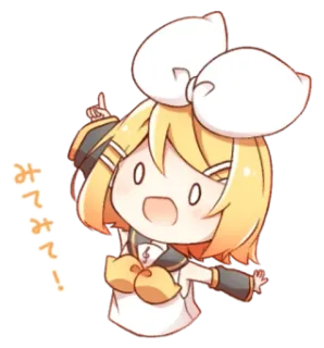 💭 4d052b34 Kagamine Rin みてみて Anime, Vocaloid, Kagamine Rin, Süß, Kawaii, Chibi telegram sticker