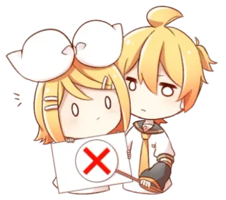 💭 cd69a15c Kagamine Rin and Kagamine Len Vocaloid, Anime, Niedlich, Charakter, Abbrechen, Verboten telegram sticker