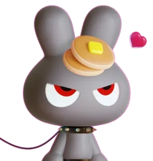 😡 127ca031 thỏ, bánh kếp, dễ thương, hoạt hình, động vật, thức ăn, kawaii telegram sticker