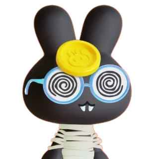 💅 b535619a nhãn dán, hoạt hình, thỏ, kính, xoắn ốc, đồng xu telegram sticker