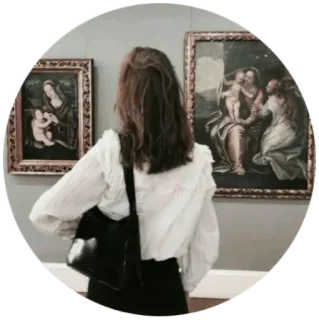 💭 3fd1e2df art, painting, museum, woman, gallery, culture telegram sticker