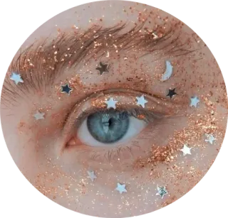 🧺 4ec4e0a5 eye, eyeshadow, makeup, cosmetics, beauty, glitter, stars, moon telegram sticker