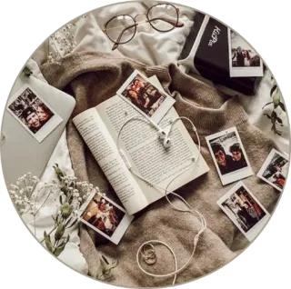 🏹 7e08b11b books, photos, glasses, earphones, lifestyle, memories, vintage, aesthetic telegram sticker