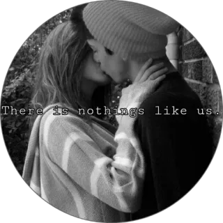 ☁️ a53b2039 There is nothings like us. kissing, couple, love, teenagers, relationship, black and white telegram sticker