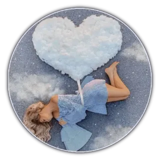 🤍 cb4f94cb woman, heart, clouds, dream, fantasy, beauty, sky telegram sticker