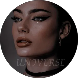 ☁️ 17b37cab UNIVERSE alam semesta, wanita, makeup, kecantikan, potret, wajah, mata, choker telegram sticker