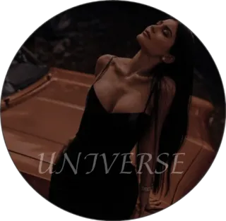 💭 749ac825 UNIVERSE wanita, gaun, mobil, alam semesta, glamor, gaya telegram sticker