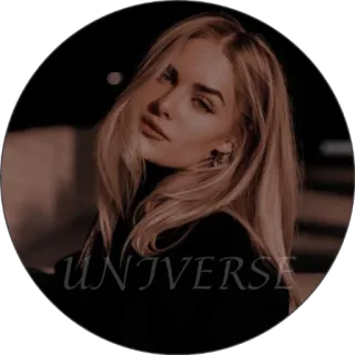 ☁️ bdf4abfe UNIVERSE potret, wanita, pirang, wajah, alam semesta telegram sticker