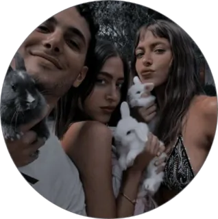 ☕️ e00683fd orang, kelinci, hewan, teman, grup, lucu telegram sticker