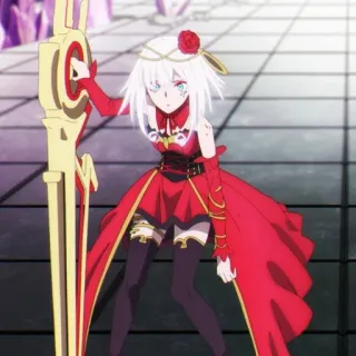 🥀 097e45ec anime, karakter, gaun merah, fantasi, perempuan telegram sticker