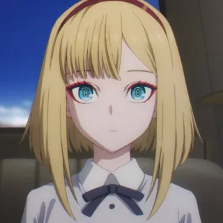 🥀 444df82a Anime, Gadis, Rambut pirang, Mata biru, Kartun, Potret telegram sticker