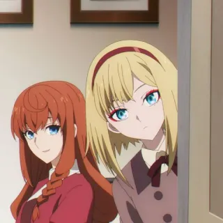 🥀 b41b57fc anime, gadis, kartun, karakter, rambut pirang, rambut merah telegram sticker