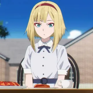 🥀 ce0dc971 Anime, Wanita, Rambut Pirang, Pita, Perempuan, Karakter telegram sticker