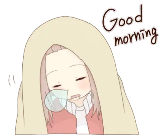 😴 1f5bc7d8 Good morning 睡觉, 早上好, 早上, 累, 泡泡, 可爱 telegram sticker
