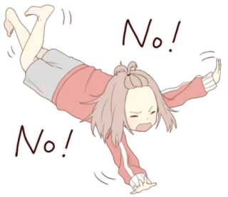 😖 6479bf44 No! 动漫, 女孩, 负面, 拒绝, 不, 可爱 telegram sticker