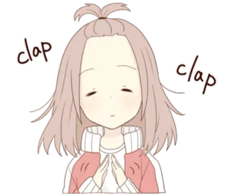 🙏 7e814b05 clap clap 动漫, 卡通, 掌声, 女孩, 鼓掌, 庆祝 telegram sticker