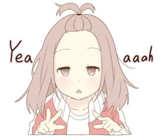 😐 8051965d Yeah
aaah 卡通, 女孩, 可爱, 贴纸, 动漫, 耶, 啊 telegram sticker