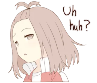 😒 bf4e536a Uh huh? 动漫, 女孩, 嗯哼, 表情, 反应, 可爱, 无聊 telegram sticker