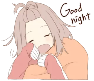 😴 ce73d729 Good night 困, 晚安, 卡通, 动漫, 放松, 可爱 telegram sticker