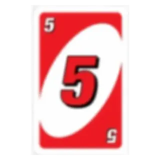 💟 61a84d8b uno, jeu, carte, nombre, rouge, cinq whatsapp sticker