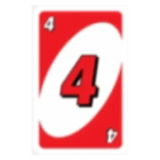 💟 9bd17efd 4 uno, carte, nombre, quatre, rouge whatsapp sticker