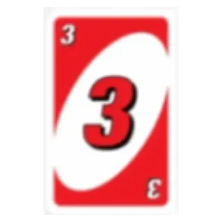 💟 ec9f499c Uno, jeu de cartes, chiffre, 3, rouge whatsapp sticker