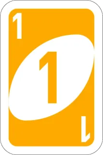 1️⃣ 2605fc15 UNO 1 kaart, spel, nummer, Uno whatsapp sticker