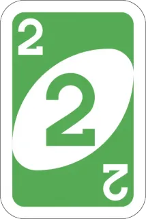 2️⃣ 6b63b6c0 uno, kaart, spel, nummer, groen, twee whatsapp sticker