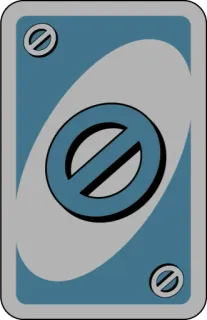 💙 225534e1 Uno, Permainan kartu, Lewati, Biru telegram sticker